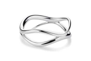 Manta Wave - silver ring