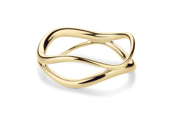 Manta Wave - gold-plated ring
