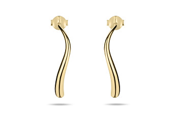 Manta Wave - gold-plated earrings