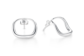 Manta Hoops Small - silver earrings
