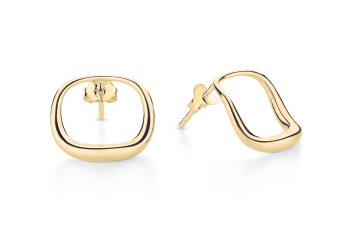 Manta Hoops Small - gold-plated earrings