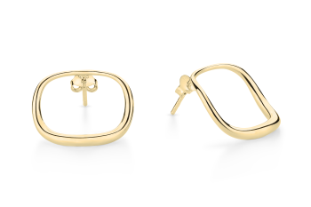 Manta Hoops Medium - gold-plated earrings