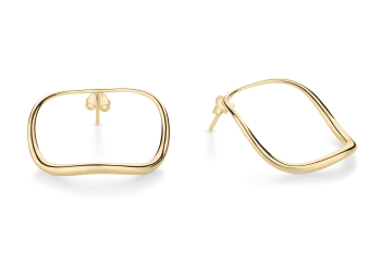 Manta Hoops Large - gold-plated earrings