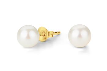 Jasmine Pearl Studs - gold earrings, 14 carats purity, dedicated to the desire for BEAUTY